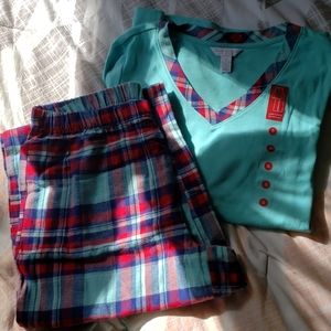 New Charter Club Cotton and Flannel Pajama Set